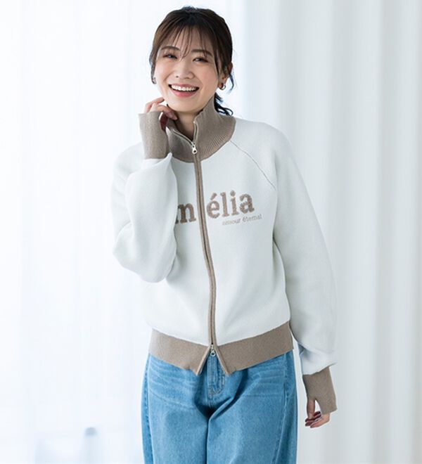 BELLUNA（ベルーナ）の「ジッパーロゴニットパーカー（その他ジャケット）」｜詳細画像