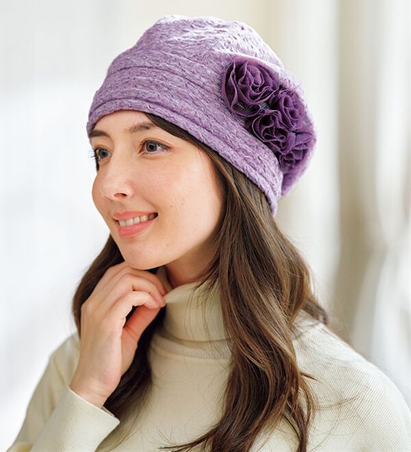 BELLUNA（ベルーナ）の「コサージュ付エレガントニット帽（帽子）」｜詳細画像