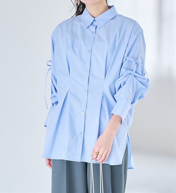 RANAN（ラナン）の「ウエストタック袖リボンシャツ（シャツ）」｜詳細画像