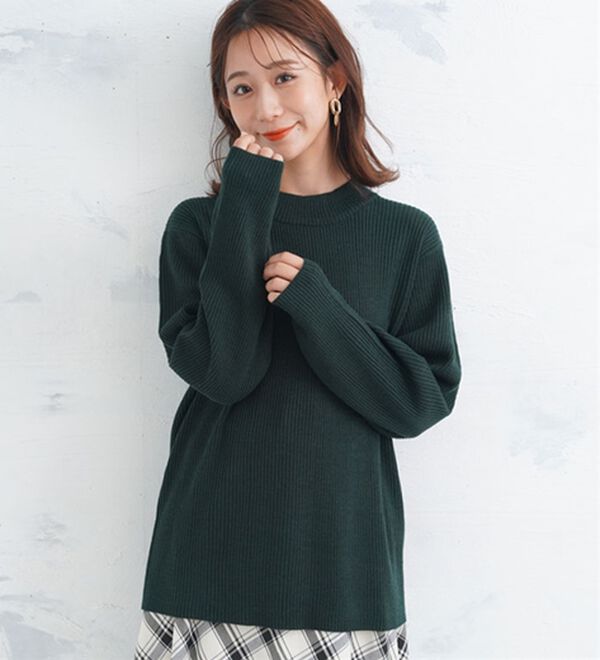 A HAPPY MARILYN（アハッピーマリリン）の「【ＬＬ～６Ｌ】Ｔシャツ感覚で着れる カメレオン級の着回しが叶う リブ ニット（ニット・セーター）」｜詳細画像