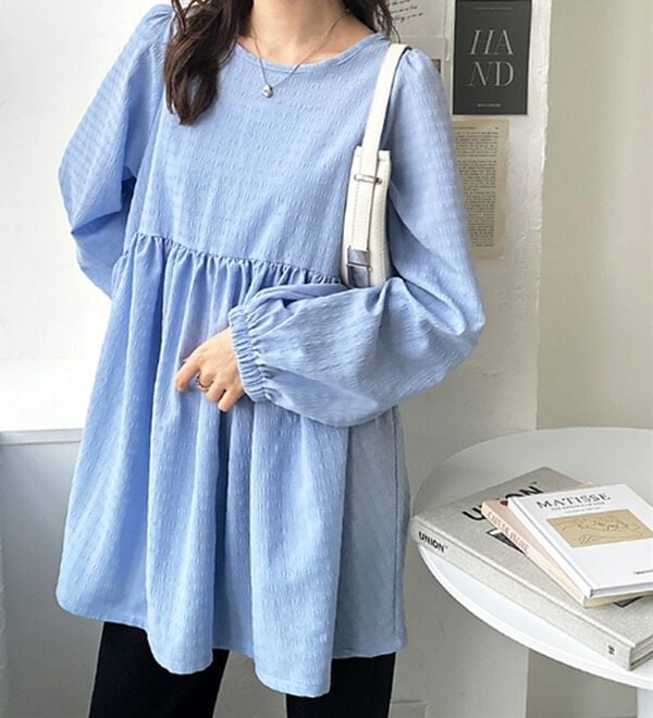 GeeRA（ジーラ）の「前後２ＷＡＹリボンペプラムチュニック（チュニック）」｜詳細画像