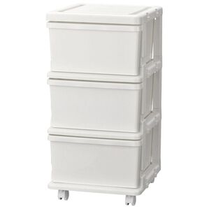 「新便利な３段チェスト（収納ケース・収納ボックス）」｜ホワイト