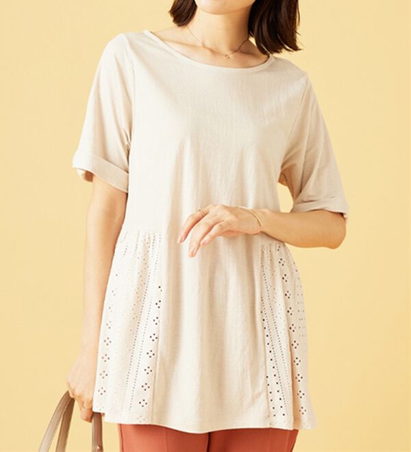 BELLUNA（ベルーナ）の「ヒンヤリ！サイドレース切替チュニック（チュニック）」｜詳細画像