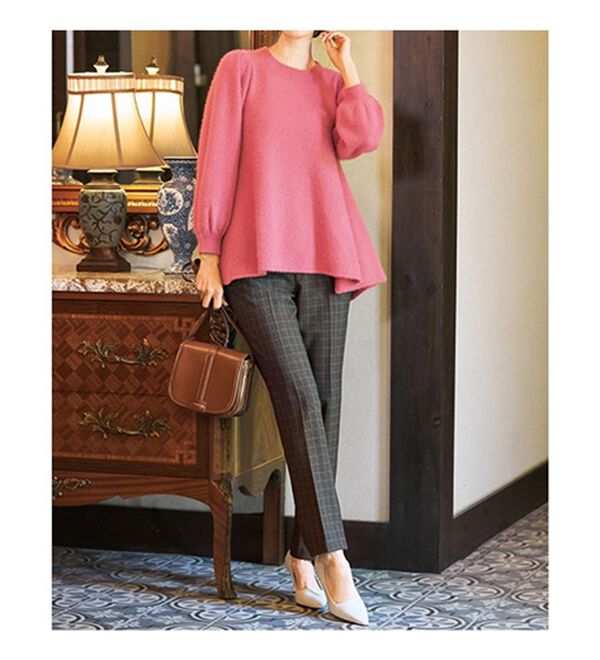 VINNO（ヴィノ）の「チェック柄テーパードパンツ（テーパードパンツ）」｜詳細画像