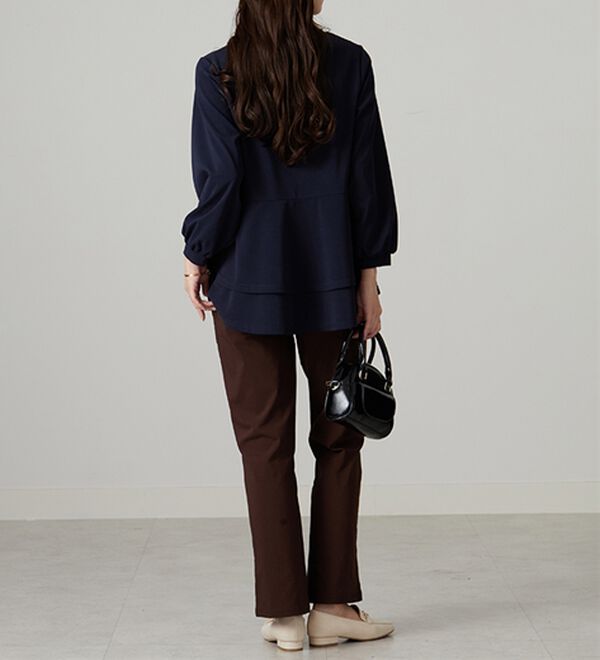 BELLUNA（ベルーナ）の「【再入荷】ボリューム袖美人顔バックフレアーＴブラウス（ブラウス）」｜詳細画像