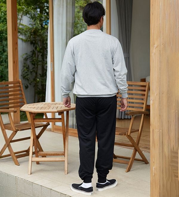 「＜ハッシュパピー＞ブランドデザイン裏毛トレーナー・パンツ（メンズルームウェア）」｜詳細画像