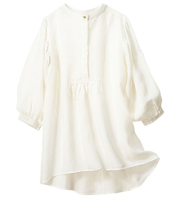 VINNO（ヴィノ）の「ノーザンリネン混袖ボリュームチュニック（ブラウス）」｜オフホワイト