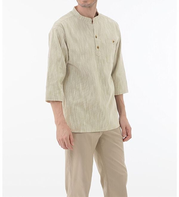 「ざっくり木綿のゆったりリラックスシャツ（メンズシャツ）」｜詳細画像