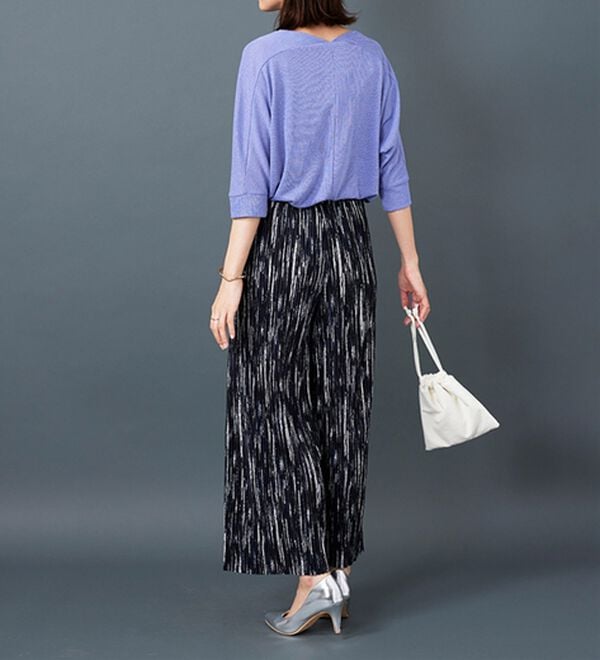 BELLUNA（ベルーナ）の「なめらか素材ゆったりプリーツパンツ（ワイドパンツ・ガウチョ）」｜詳細画像