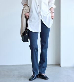 BELLUNA（ベルーナ）の「ヒンヤリ快適！接触冷感ニットデニムパンツ（フルレングスパンツ）」｜インディゴ