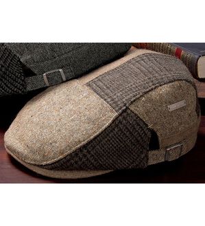 「＜ゴールデンベア＞風合い豊かなパッチワークハンチング（メンズ帽子）」｜ブラウン