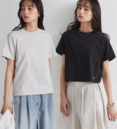 RANAN（ラナン）の「【5つの機能付】ひんやり着回し抜群ベーシックＴシャツ＜選べる着丈＞（Tシャツ）」