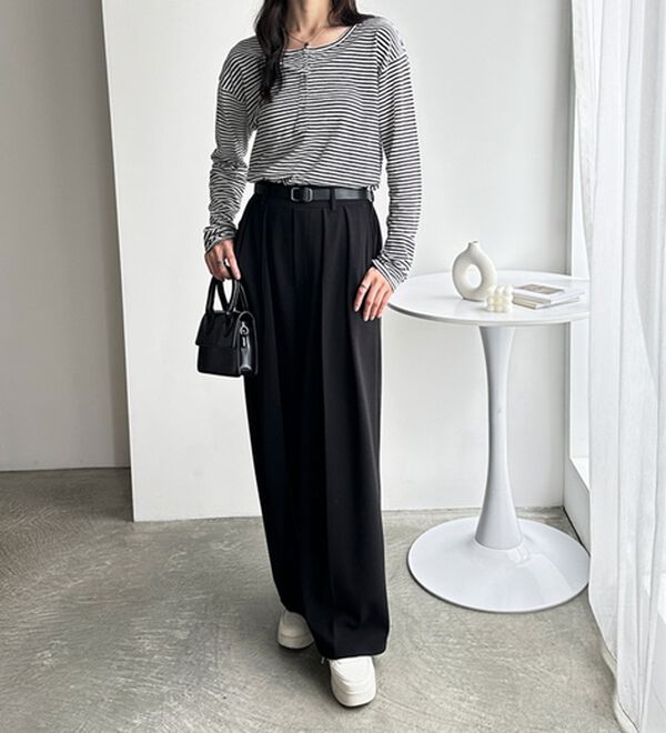 GeeRA（ジーラ）の「前後２ＷＡＹシアースラブヘンリーネックカットソー（カットソー）」｜詳細画像