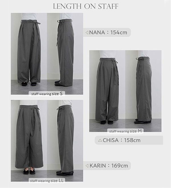 CHAN ME（チャンミ）の「ラップタックオーバーワイドスラックス（ワイドパンツ・ガウチョ）」｜詳細画像