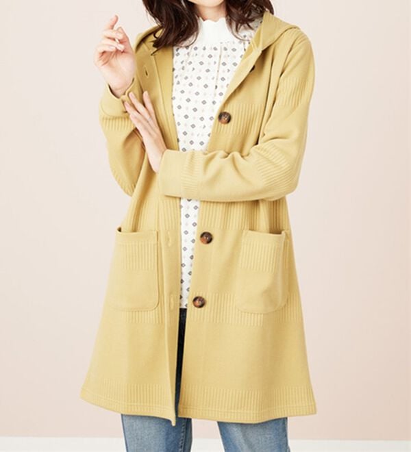 BELLUNA（ベルーナ）の「ボーダージャカード素材フードカーディガン（その他ジャケット）」｜詳細画像