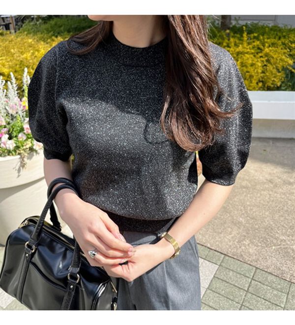 GeeRA（ジーラ）の「ラメパフスリーブニット（ニット・セーター）」｜詳細画像