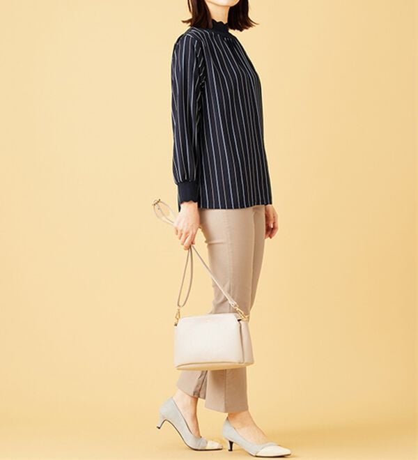 BELLUNA（ベルーナ）の「衿＆袖ニット使い美人顔ブラウス（ブラウス）」｜詳細画像