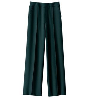 BELLUNA（ベルーナ）の「【快適Ｌａｂ．】裏起毛ジョーゼット素材ワイドパンツ（ワイドパンツ・ガウチョ）」｜黒