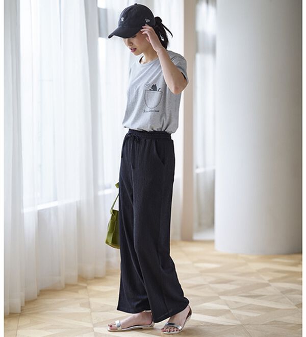 BELLUNA（ベルーナ）の「楊柳サラサラ素材イージーパンツ（フルレングスパンツ）」｜詳細画像