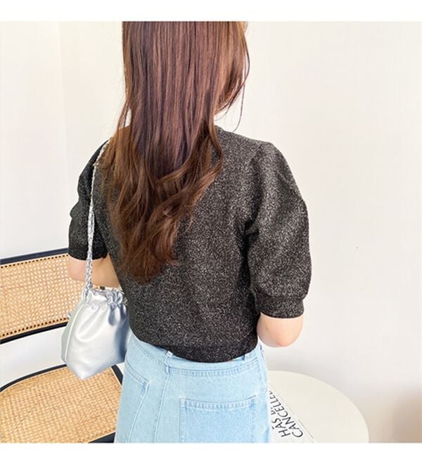 GeeRA（ジーラ）の「ラメパフスリーブニット（ニット・セーター）」｜詳細画像