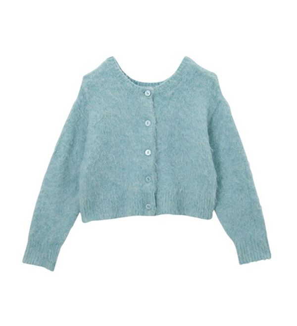 GeeRA（ジーラ）の「前後２ｗａｙクルーネックシャギーショートカーディガン（ニットカーディガン）」｜詳細画像