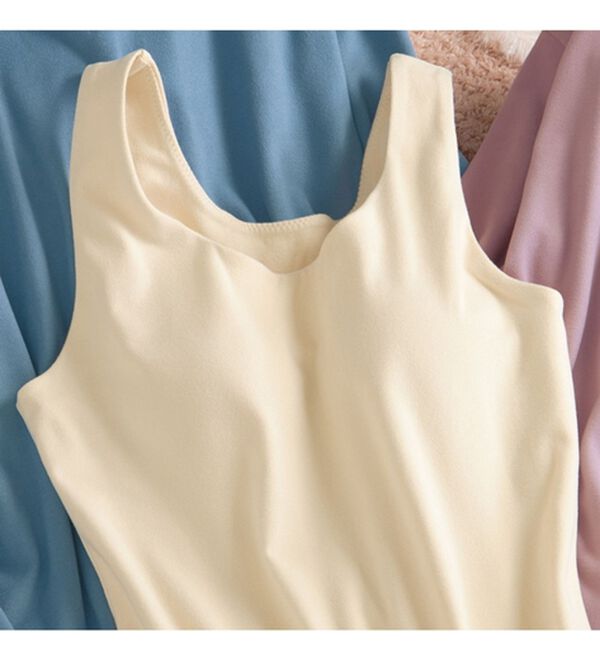 「【３色組】ぬくぬく！なめらかカップ付インナー（ブラトップ・カップ付きインナー）」｜詳細画像