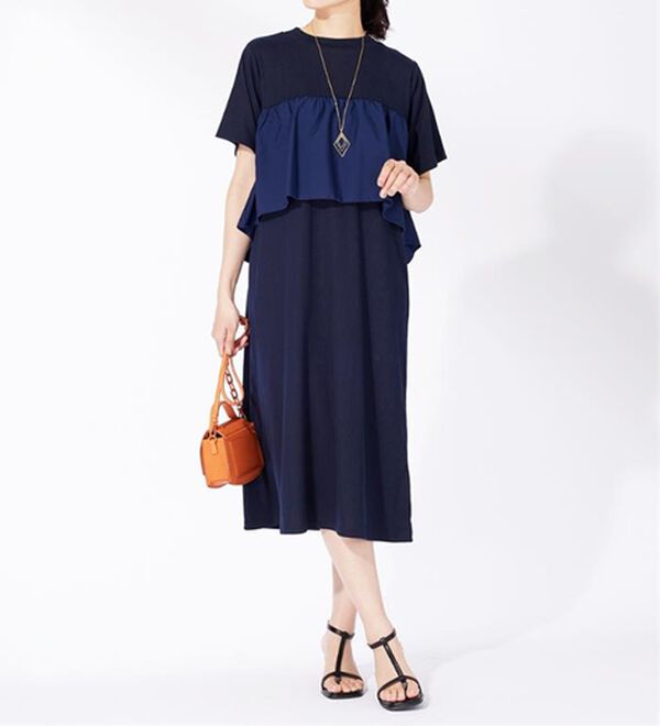 BELLUNA（ベルーナ）の「胸元フリルデザインワンピース（その他ワンピース）」｜詳細画像