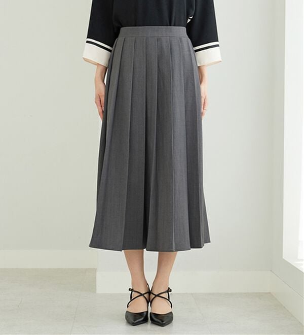 BELLUNA（ベルーナ）の「ボックスプリーツロング丈スカート（ロングスカート）」｜詳細画像