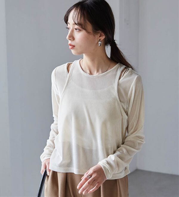 RANAN（ラナン）の「２ＷＡＹレイヤードシアーベロアトップス（カットソー）」｜詳細画像