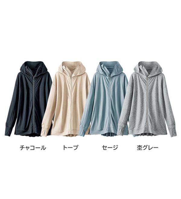 BELLUNA（ベルーナ）の「【接触冷感】絶対に焼けたくない！後プリーツＵＶパーカー（パーカー）」｜詳細画像