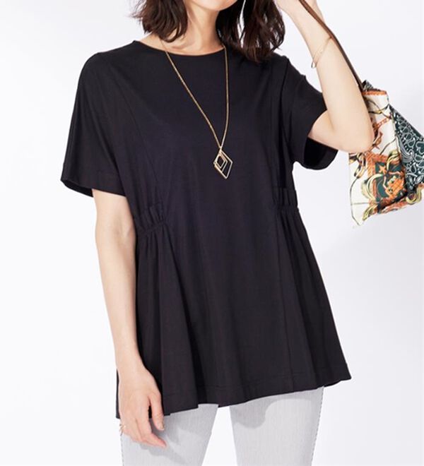 BELLUNA（ベルーナ）の「サイドギャザー使い細見えチュニック（チュニック）」｜詳細画像