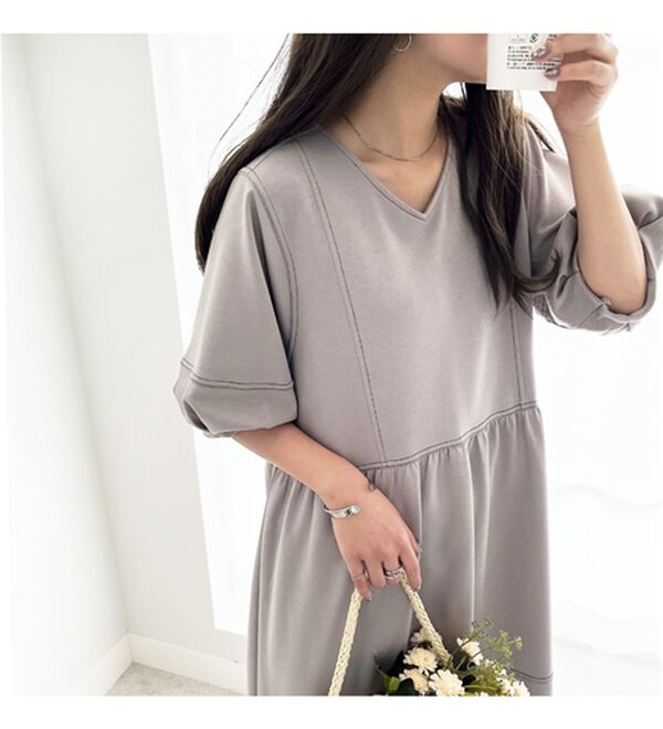 GeeRA（ジーラ）の「前後２ＷＡＹランタンスリーブワンピース（その他ワンピース）」｜詳細画像