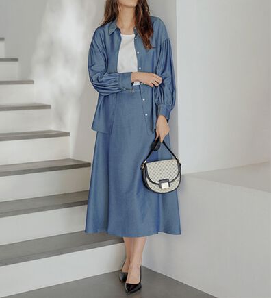 RANAN（ラナン）の「カラーシャンブレーセットアップ（セットアップ）」