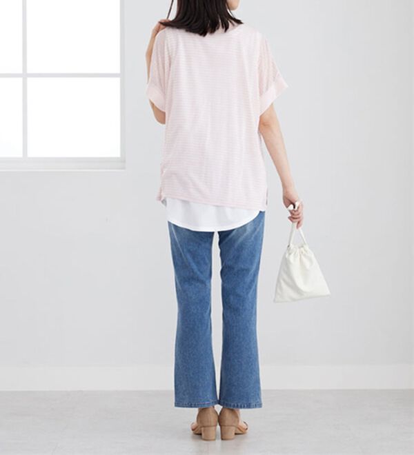 BELLUNA（ベルーナ）の「【２点セット】シアーボーダープルオーバーアンサンブル（アンサンブル）」｜詳細画像