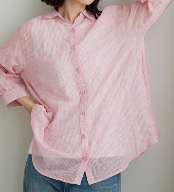 BELLUNA（ベルーナ）の「綿混テンセルぽこぽこシアーシャツチュニック（チュニック）」｜詳細画像