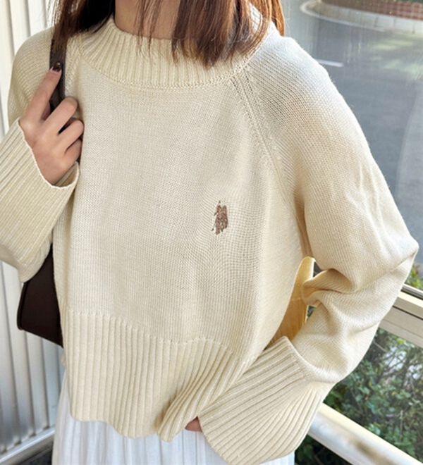 GeeRA（ジーラ）の「【ＵＳ．ＰＯＬＯ　ＡＳＳＮ】ショート丈ニット（ニット・セーター）」｜詳細画像