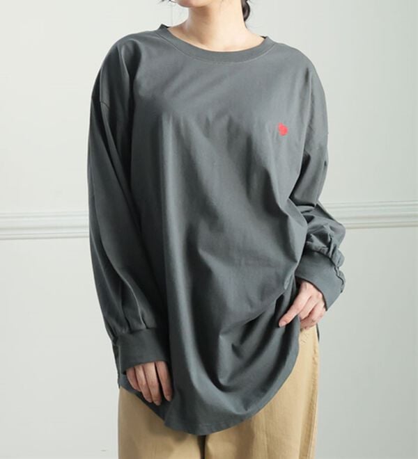 A HAPPY MARILYN（アハッピーマリリン）の「【Ｌ～８Ｌ／選べるデザイン】綿１００％ロングＴシャツ（Tシャツ）」｜詳細画像