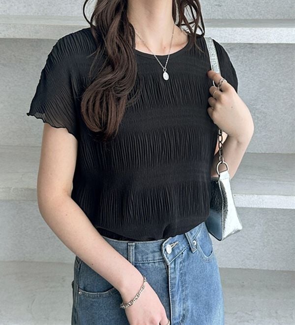 GeeRA（ジーラ）の「前後２ＷＡＹシアーシャーリングブラウス（ブラウス）」｜詳細画像