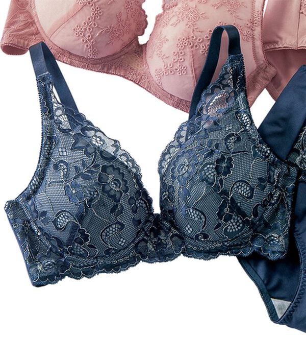 LAVIENNE（ラヴィエンヌ）の「【上下別売】大人のプチプラ！ノンワイヤーブラ／ショーツ（ブラジャー）」｜ネイビー