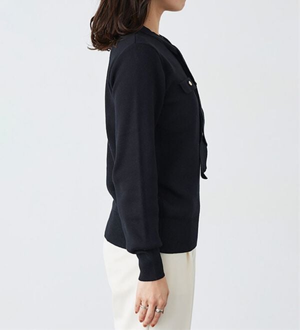 Pierrot（ピエロ）の「ボウタイポケットニット（ニット・セーター）」｜詳細画像