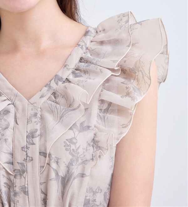 alotta（アロッタ）の「ニュアンス花柄ラッフルデザインワンピース（その他ワンピース）」｜詳細画像