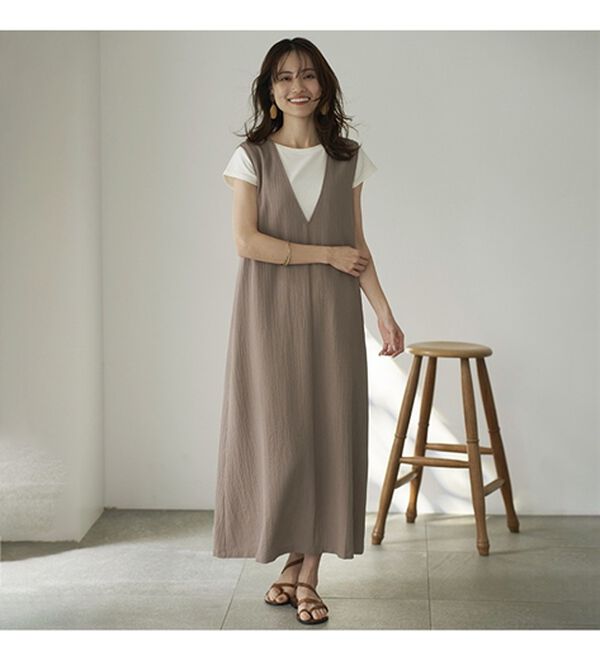 BELLUNA（ベルーナ）の「サラっと素材バックリボンワンピース（その他ワンピース）」｜詳細画像