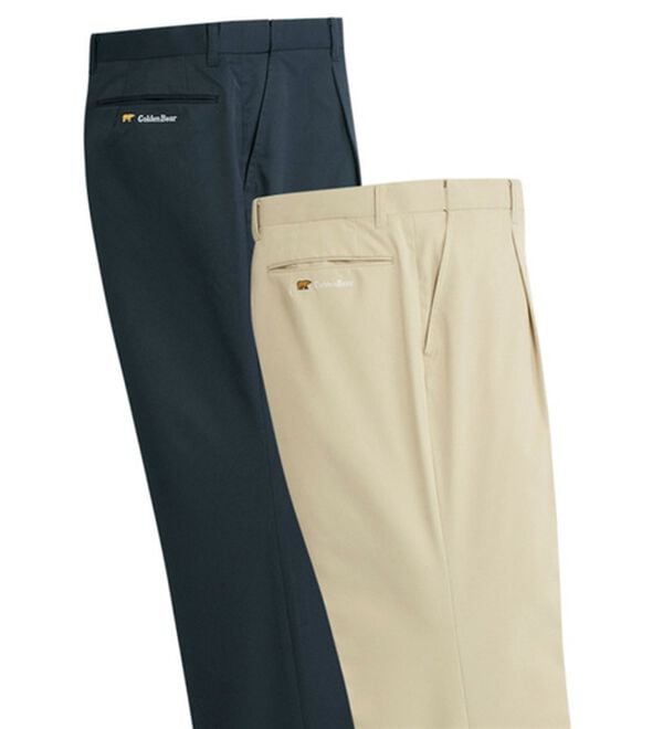 「【２本組】＜ゴールデンベア＞しわになりにくい綿タッチスラックス（メンズスラックス）」｜2本組