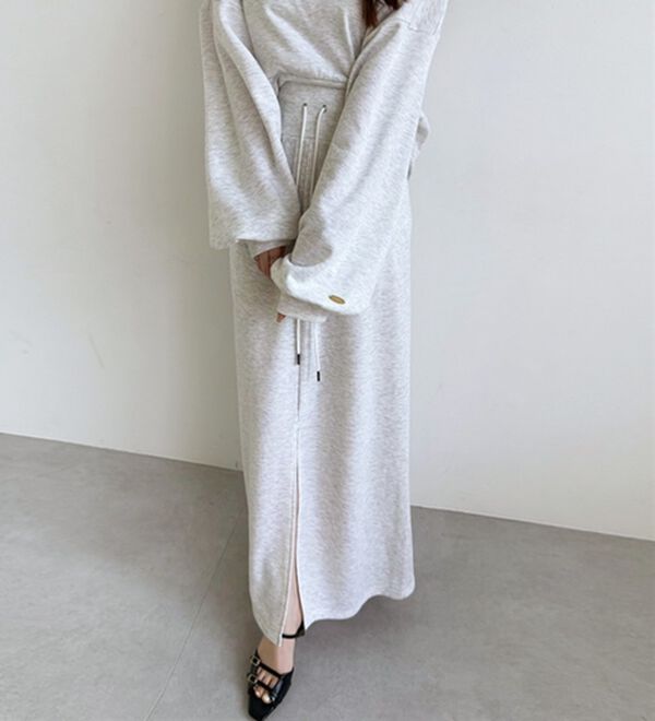 GeeRA（ジーラ）の「フロントスリットスウェットナロースカート（ロングスカート）」｜詳細画像