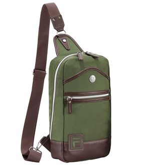 「＜フィラ＞大人の配色デザインボディバッグ（メンズボディバッグ・ウエストポーチ）」｜カーキ