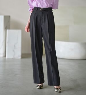 RANAN（ラナン）の「洗える！ベルト付ワイドパンツ（ワイドパンツ・ガウチョ）」｜詳細画像