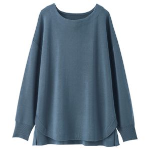 BELLUNA（ベルーナ）の「ミラノリブ素材裾ラウンドプルオーバー（ニット・セーター）」｜ブルーグレー