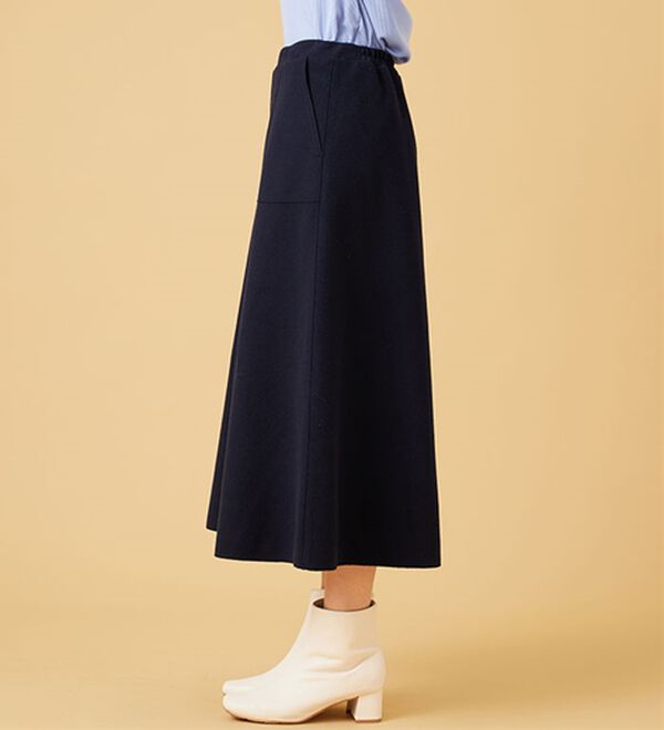 BELLUNA（ベルーナ）の「ふんわりメルトン素材ポケット付スカート（ロングスカート）」｜詳細画像