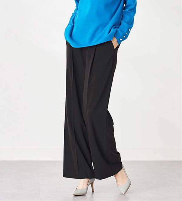 BELLUNA（ベルーナ）の「サマ見え！美脚タック使いワイドパンツ（ワイドパンツ・ガウチョ）」｜詳細画像