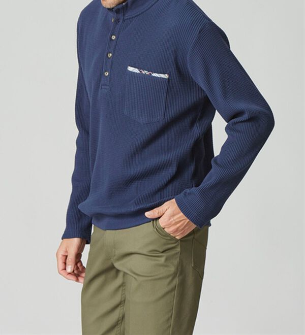 「重ね着いらずのダブル衿トレーナー（メンズトレーナー）」｜詳細画像